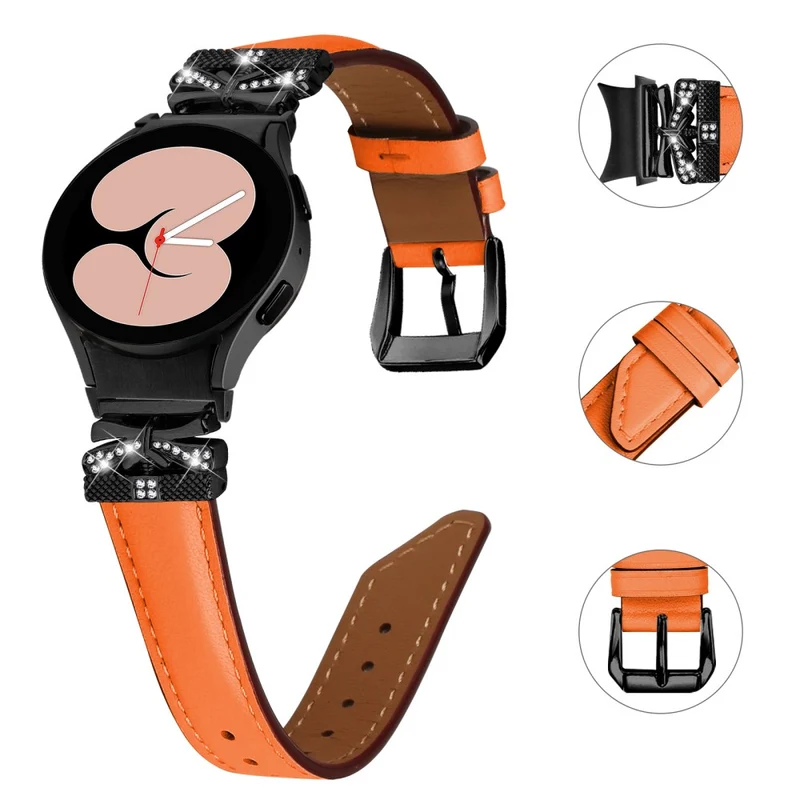 Samsung Galaxy Watch6 44mm / Watch6 Classic 43mm / 47mm Black Buckle Watchband Butterfly Connector Strap