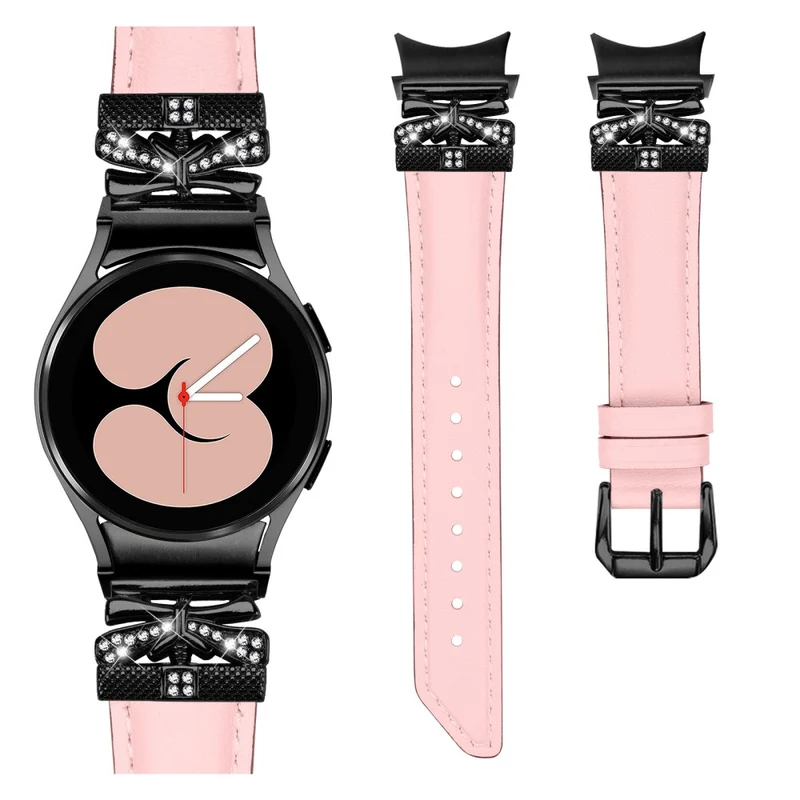 Samsung Galaxy Watch6 44mm / Watch6 Classic 43mm / 47mm Black Buckle Watchband Butterfly Connector Strap