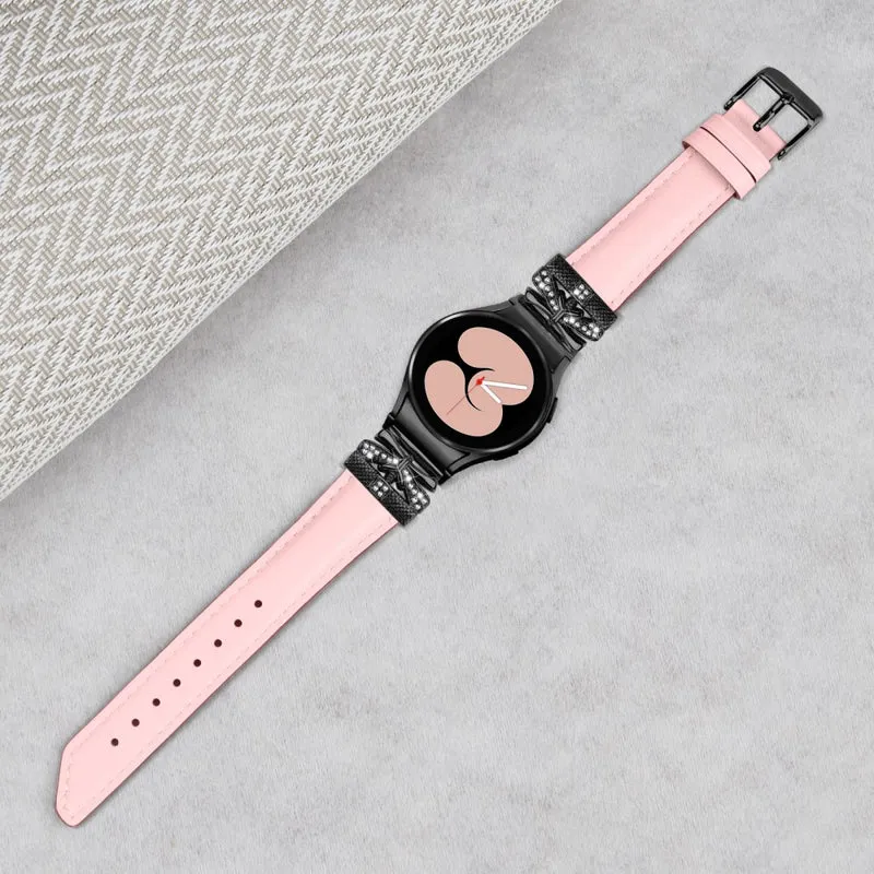Samsung Galaxy Watch6 44mm / Watch6 Classic 43mm / 47mm Black Buckle Watchband Butterfly Connector Strap