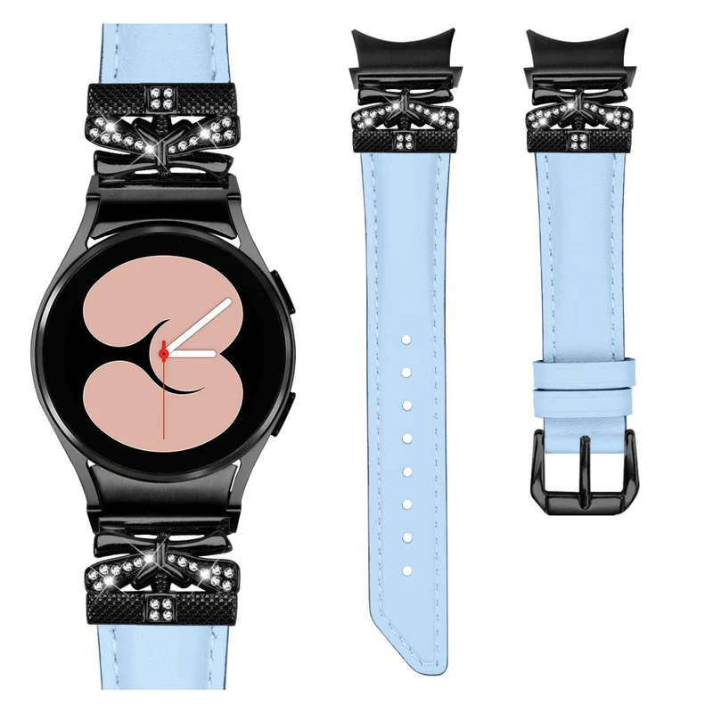 Samsung Galaxy Watch6 44mm / Watch6 Classic 43mm / 47mm Black Buckle Watchband Butterfly Connector Strap