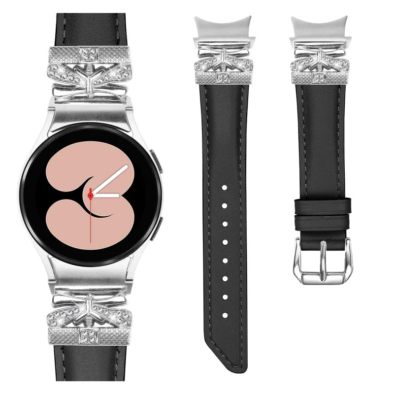 Samsung Galaxy Watch6 44mm / Watch6 Classic 43mm / 47mm Silver Buckle Watch Band Strap with Butterfly Connector