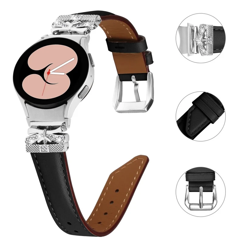 Samsung Galaxy Watch6 44mm / Watch6 Classic 43mm / 47mm Silver Buckle Watch Band Strap with Butterfly Connector