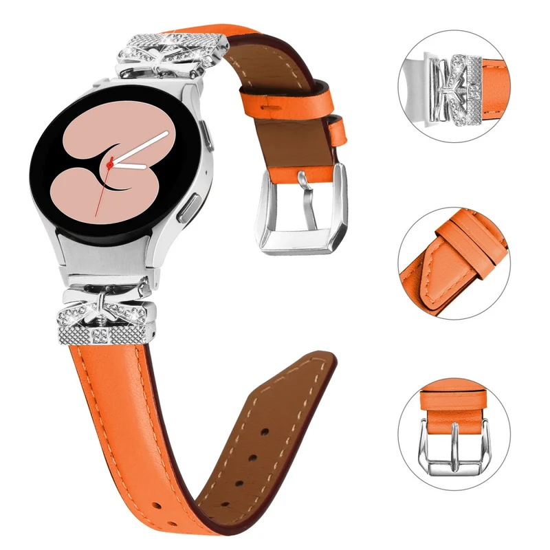 Samsung Galaxy Watch6 44mm / Watch6 Classic 43mm / 47mm Silver Buckle Watch Band Strap with Butterfly Connector
