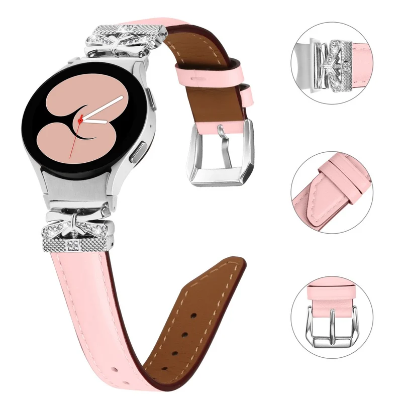 Samsung Galaxy Watch6 44mm / Watch6 Classic 43mm / 47mm Silver Buckle Watch Band Strap with Butterfly Connector