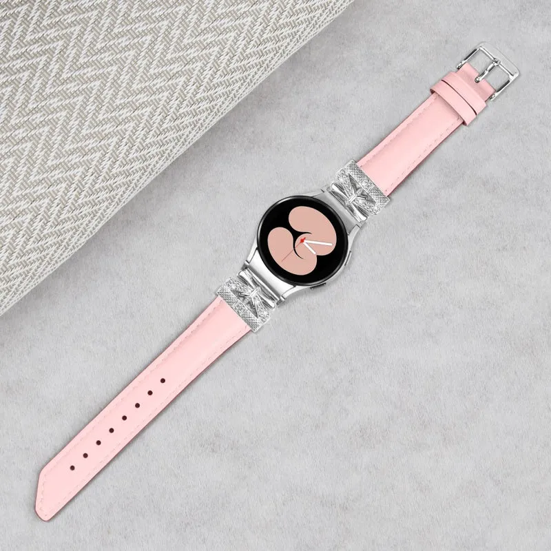 Samsung Galaxy Watch6 44mm / Watch6 Classic 43mm / 47mm Silver Buckle Watch Band Strap with Butterfly Connector