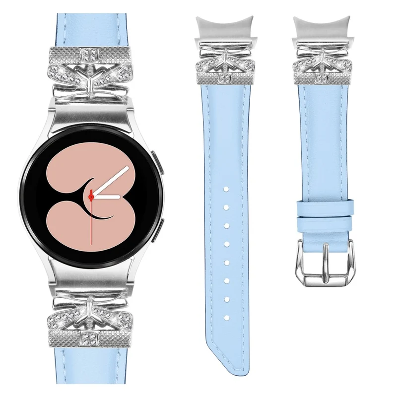 Samsung Galaxy Watch6 44mm / Watch6 Classic 43mm / 47mm Silver Buckle Watch Band Strap with Butterfly Connector