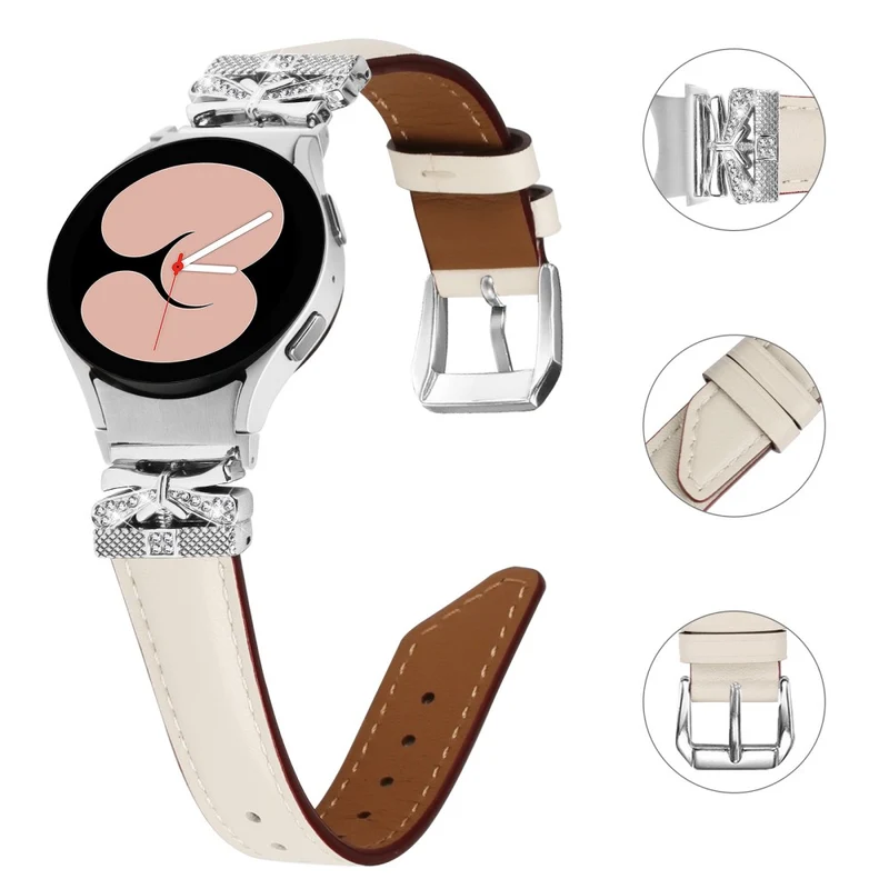 Samsung Galaxy Watch6 44mm / Watch6 Classic 43mm / 47mm Silver Buckle Watch Band Strap with Butterfly Connector