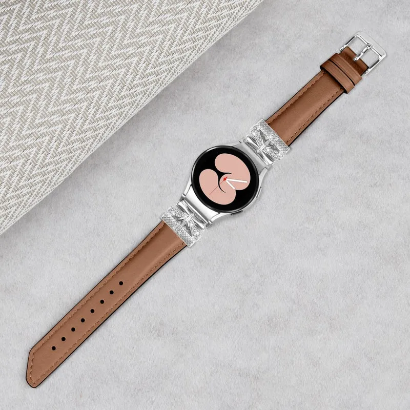Samsung Galaxy Watch6 44mm / Watch6 Classic 43mm / 47mm Silver Buckle Watch Band Strap with Butterfly Connector