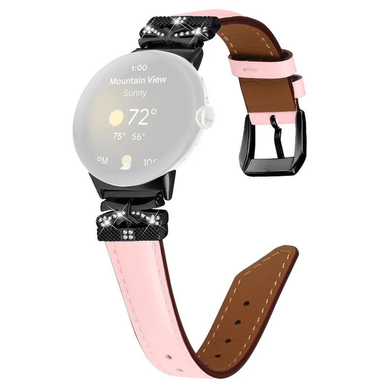 Google Pixel Watch / Watch 2 Watch Strap Black Buckle Butterfly Connector Watchband