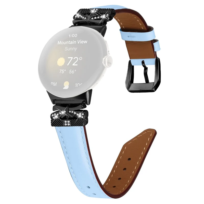 Google Pixel Watch / Watch 2 Watch Strap Black Buckle Butterfly Connector Watchband