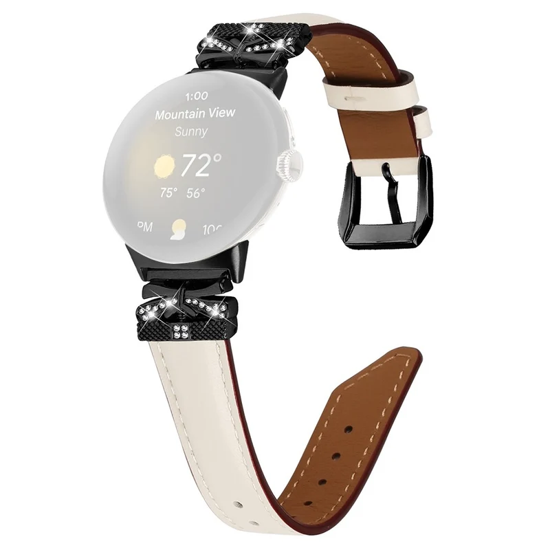 Google Pixel Watch / Watch 2 Watch Strap Black Buckle Butterfly Connector Watchband