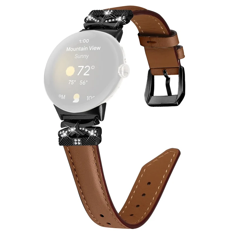 Google Pixel Watch / Watch 2 Watch Strap Black Buckle Butterfly Connector Watchband