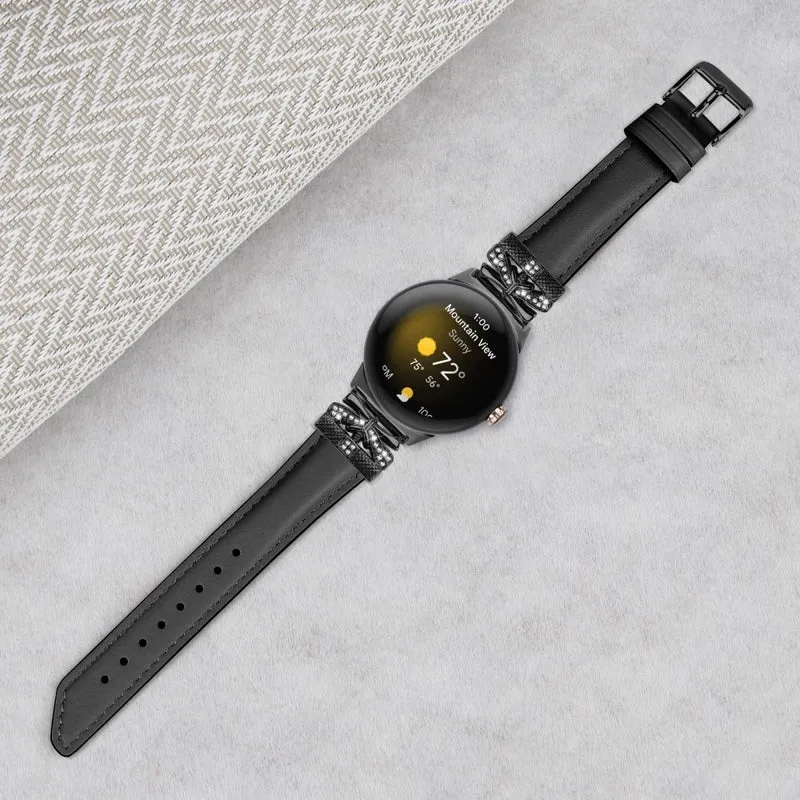Google Pixel Watch / Watch 2 Watch Strap Black Buckle Butterfly Connector Watchband
