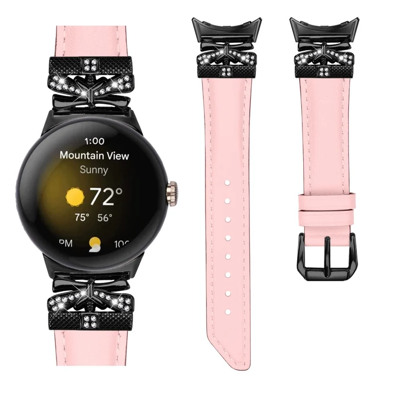 Google Pixel Watch / Watch 2 Watch Strap Black Buckle Butterfly Connector Watchband