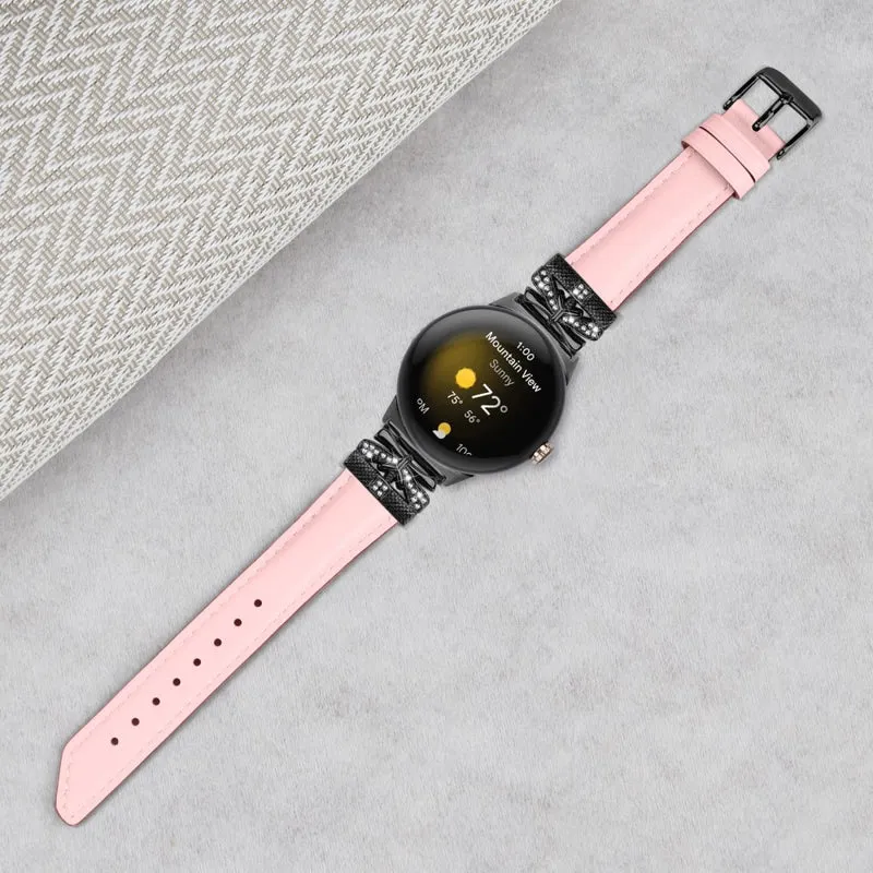 Google Pixel Watch / Watch 2 Watch Strap Black Buckle Butterfly Connector Watchband
