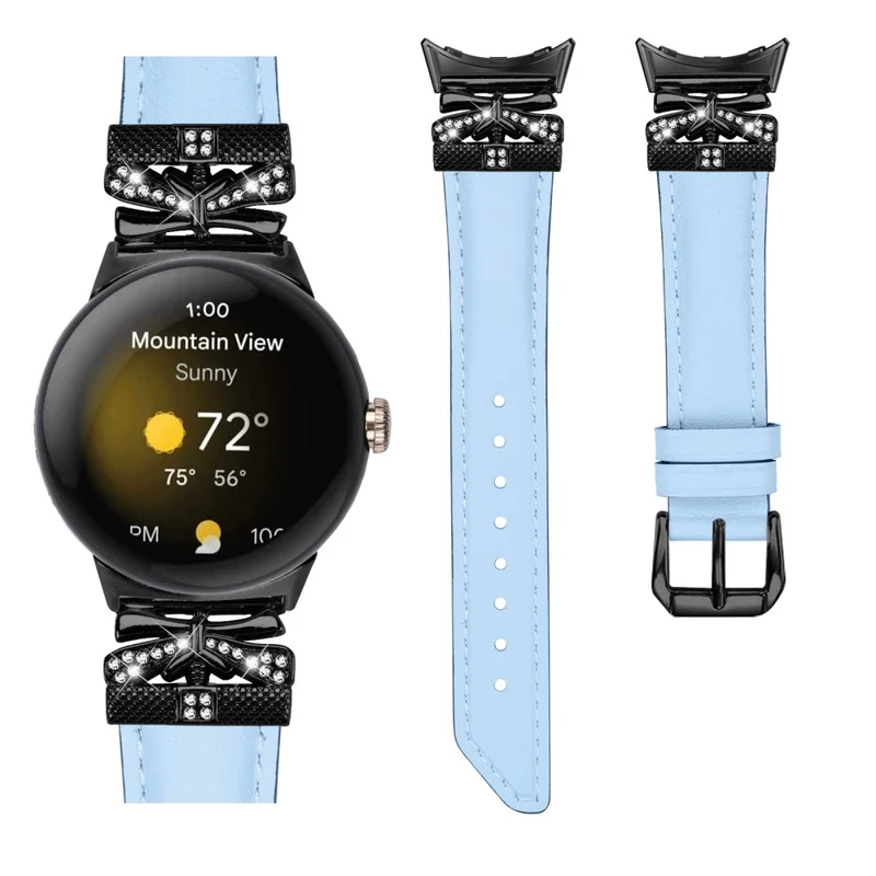 Google Pixel Watch / Watch 2 Watch Strap Black Buckle Butterfly Connector Watchband