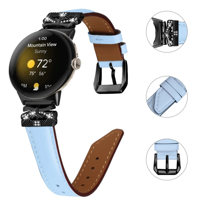 Google Pixel Watch / Watch 2 Watch Strap Black Buckle Butterfly Connector Watchband