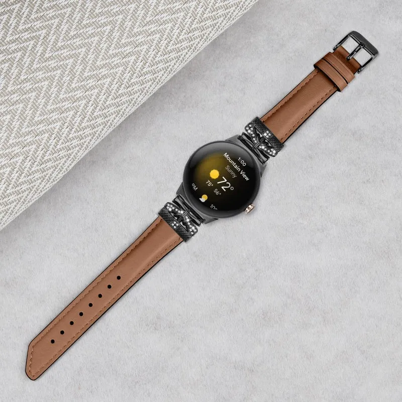 Google Pixel Watch / Watch 2 Watch Strap Black Buckle Butterfly Connector Watchband