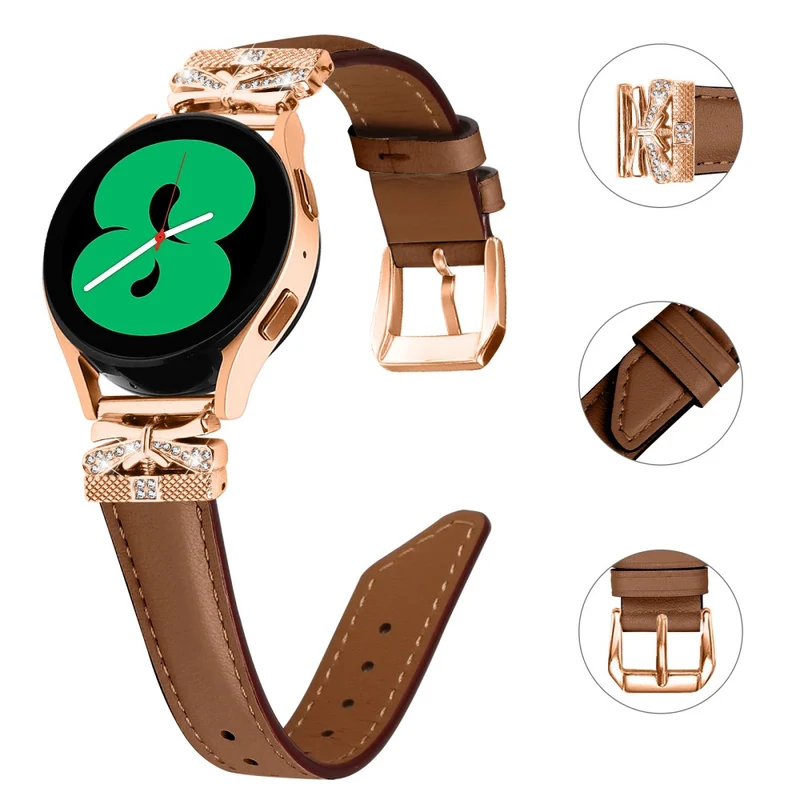 Huami Amazfit Cheetah Pro Rose Gold Buckle Wrist Band 20mm Genuine Cowhide Leather Butterfly Watch Strap