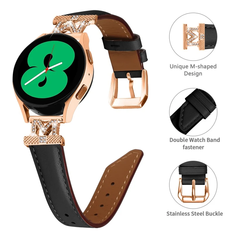 Huami Amazfit Cheetah Pro Replacement Strap with Rose Gold Buckle 20mm M-Shape Connector Watch Band