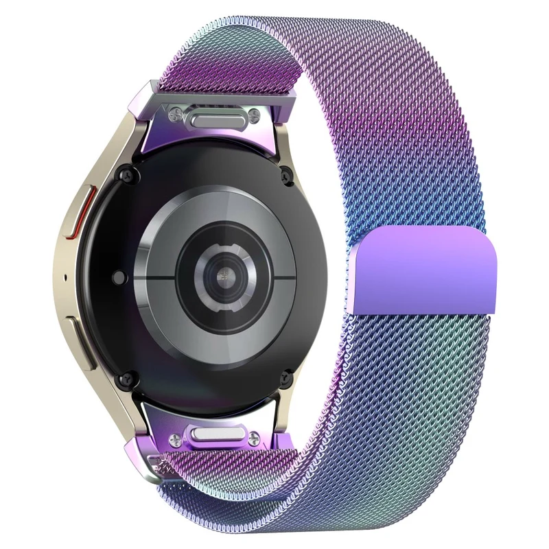 Samsung Galaxy Watch Universal 20mm Stainless Steel Watchband Quick Release Watch Strap - Colorful