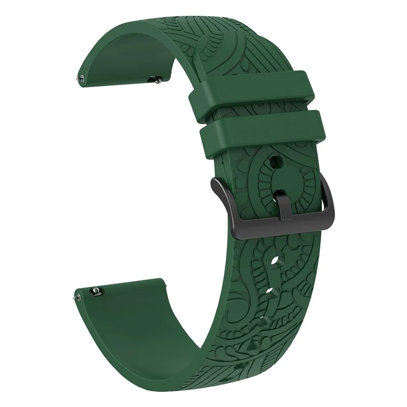 Garmin Vivomove / Samsung Gear Sport / Pebble 2 / Huawei Watch 2 Patten Silicone Strap 20mm Watchband - Mint Green