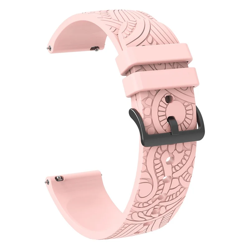 Garmin Vivomove / Samsung Gear Sport / Pebble 2 / Huawei Watch 2 Patten Silicone Strap 20mm Watchband - Mint Green