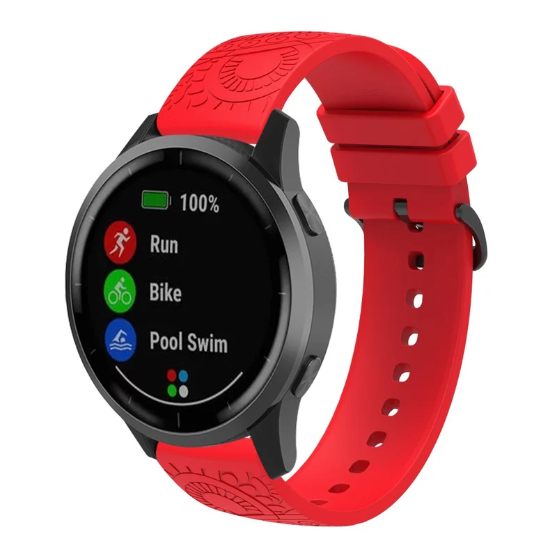 Garmin Vivomove / Samsung Gear Sport / Pebble 2 / Huawei Watch 2 Patten Silicone Strap 20mm Watchband - Mint Green