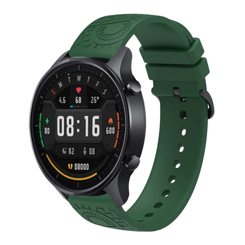 Garmin Vivomove / Samsung Gear Sport / Pebble 2 / Huawei Watch 2 Patten Silicone Strap 20mm Watchband - Mint Green