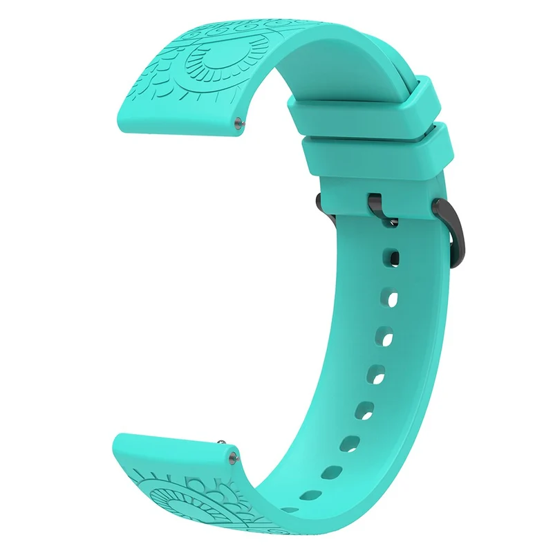 Garmin Vivomove / Samsung Gear Sport / Pebble 2 / Huawei Watch 2 Patten Silicone Strap 20mm Watchband - Mint Green