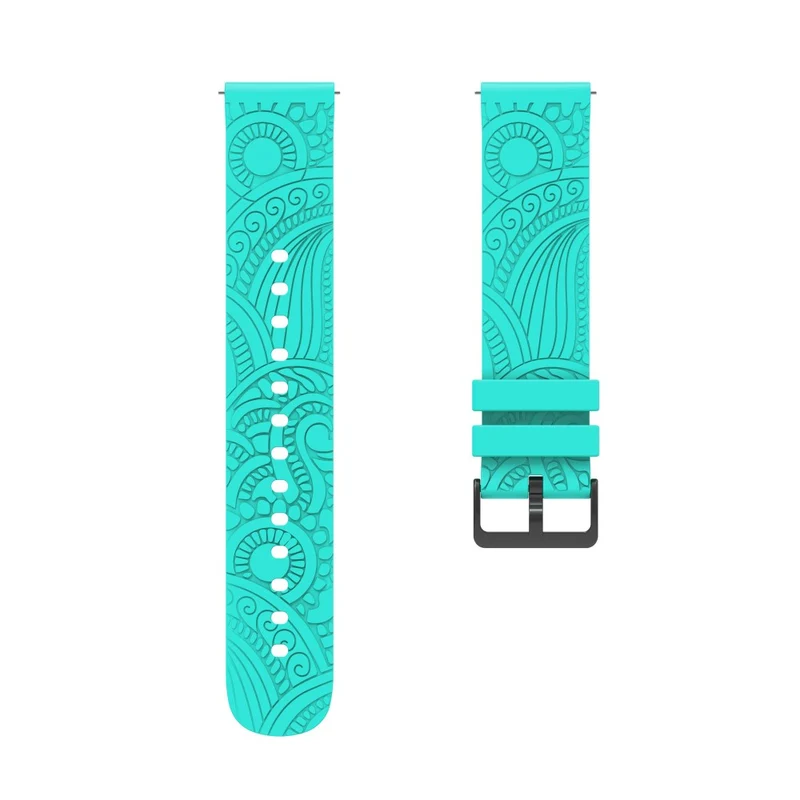 Garmin Vivomove / Samsung Gear Sport / Pebble 2 / Huawei Watch 2 Patten Silicone Strap 20mm Watchband - Mint Green
