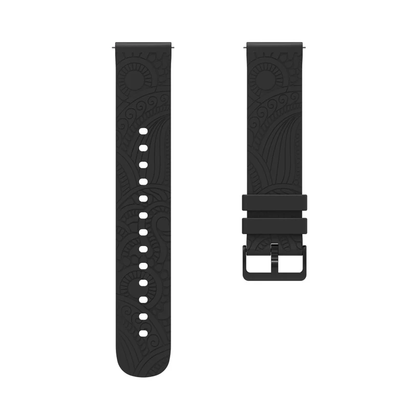 Garmin Vivomove / Samsung Gear Sport / Pebble 2 / Huawei Watch 2 Patten Silicone Strap 20mm Watchband - Mint Green