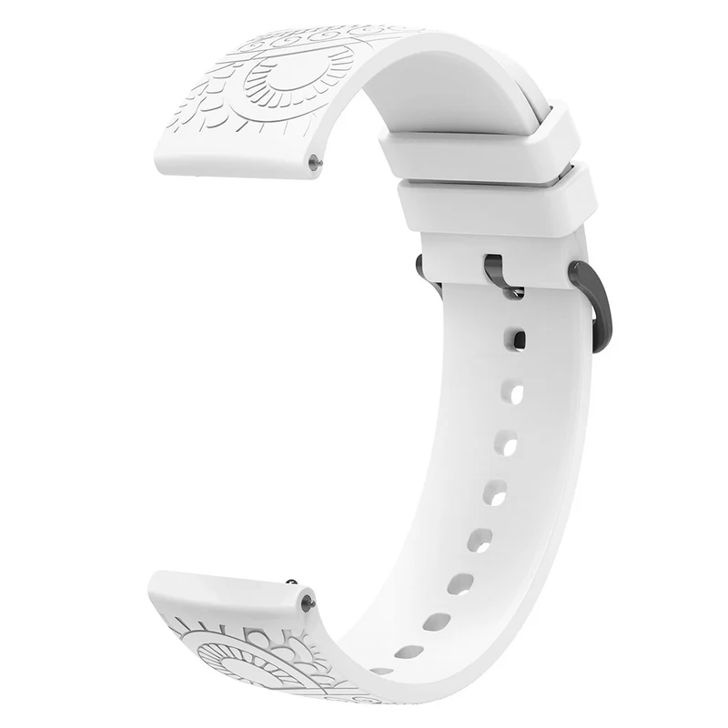 Garmin Vivomove / Samsung Gear Sport / Pebble 2 / Huawei Watch 2 Patten Silicone Strap 20mm Watchband - Mint Green