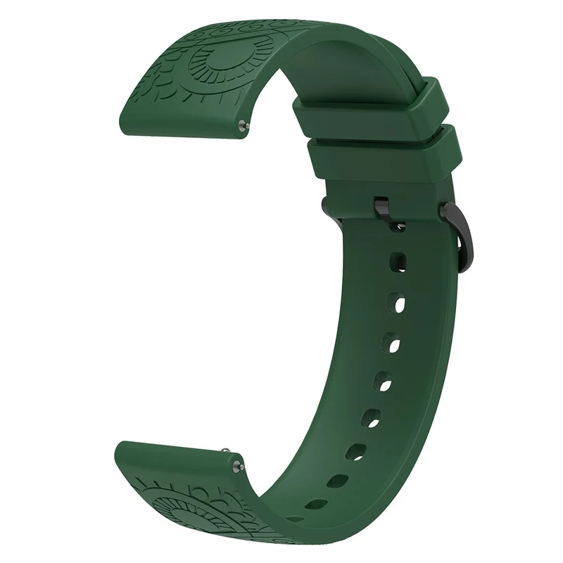 Garmin Vivomove / Samsung Gear Sport / Pebble 2 / Huawei Watch 2 Patten Silicone Strap 20mm Watchband - Mint Green