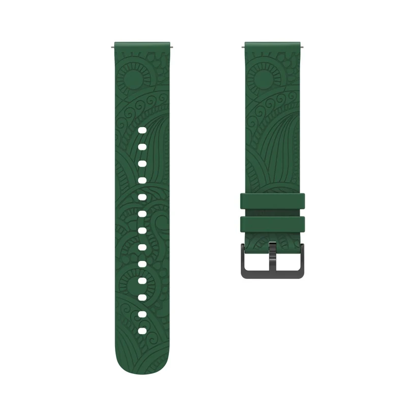 Garmin Vivomove / Samsung Gear Sport / Pebble 2 / Huawei Watch 2 Patten Silicone Strap 20mm Watchband - Mint Green