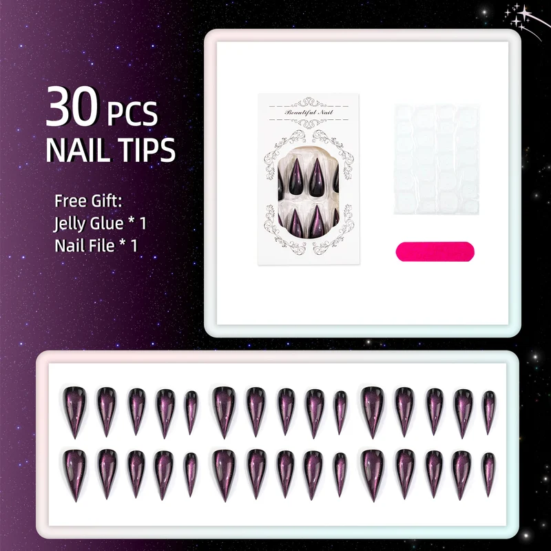 Glamorous Cat-Eye Press-On Nails