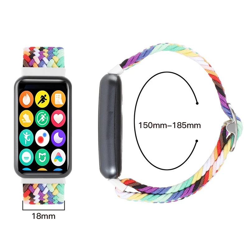 Xiaomi Smart Band 8 Pro Nylon Watch Band Adjustable Woven Strap - Official Rainbow