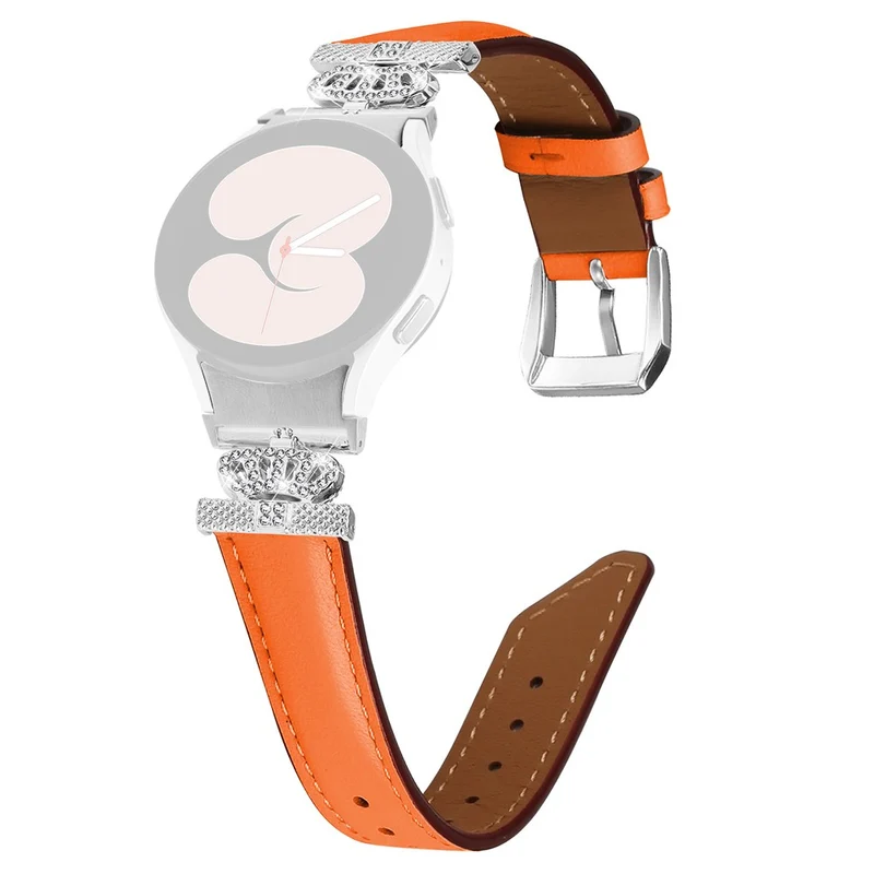 Rhinestone Band Samsung Galaxy Watch Universal 20mm Crown-shape Connector Watch Strap with Silver Buckle