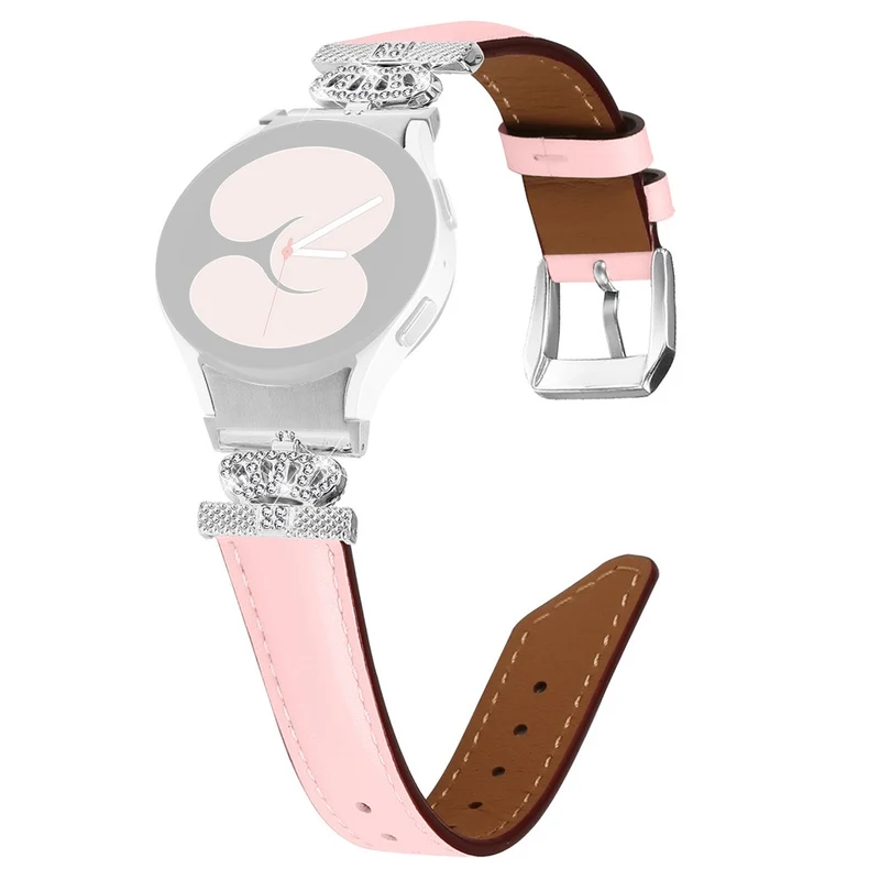 Rhinestone Band Samsung Galaxy Watch Universal 20mm Crown-shape Connector Watch Strap with Silver Buckle