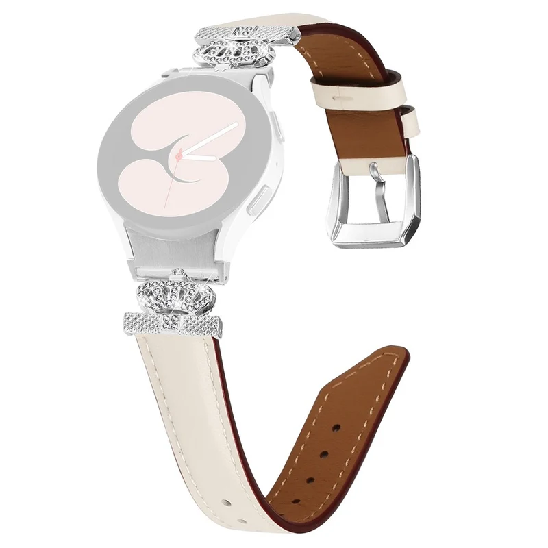 Rhinestone Band Samsung Galaxy Watch Universal 20mm Crown-shape Connector Watch Strap with Silver Buckle