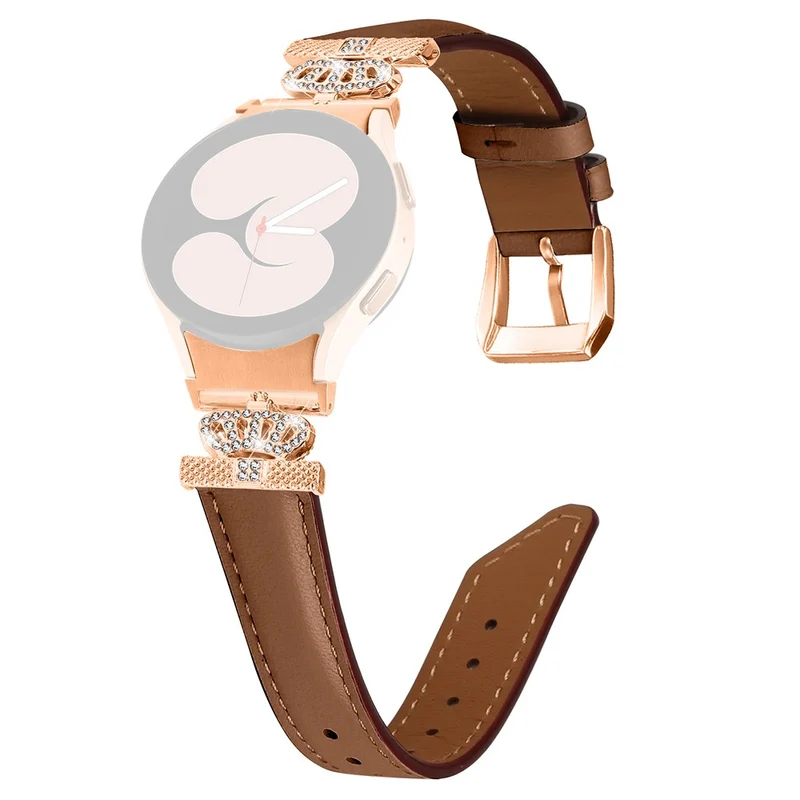 Crown Rhinestone Watch Band Samsung Galaxy Watch Universal 20mm Bracelet Strap with Rose Gold Buckle