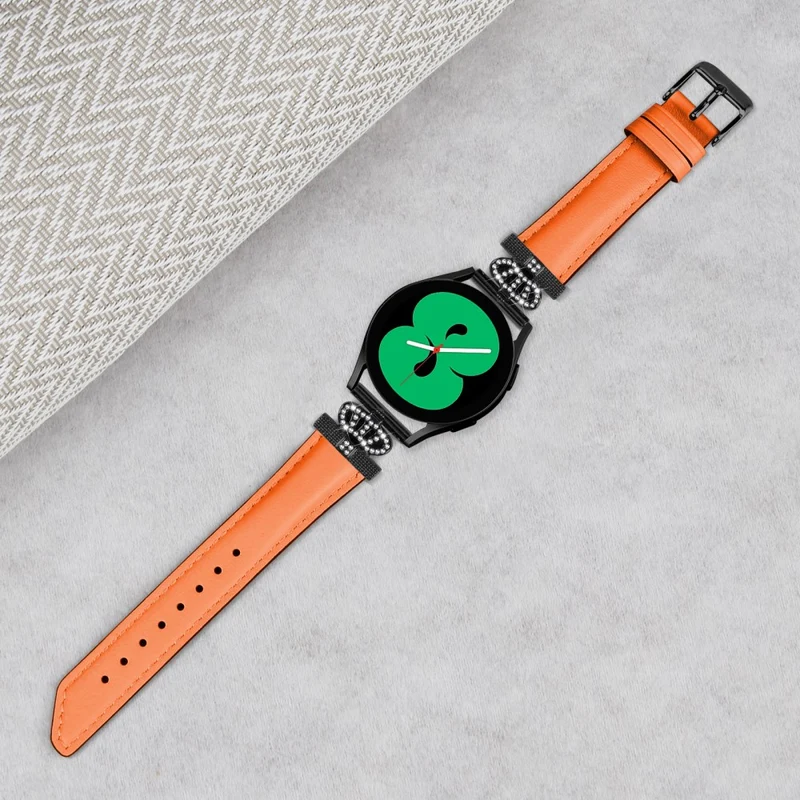 Crown Rhinestone Band Samsung Galaxy Watch Universal Slim 20mm Watch Strap with Black Buckle