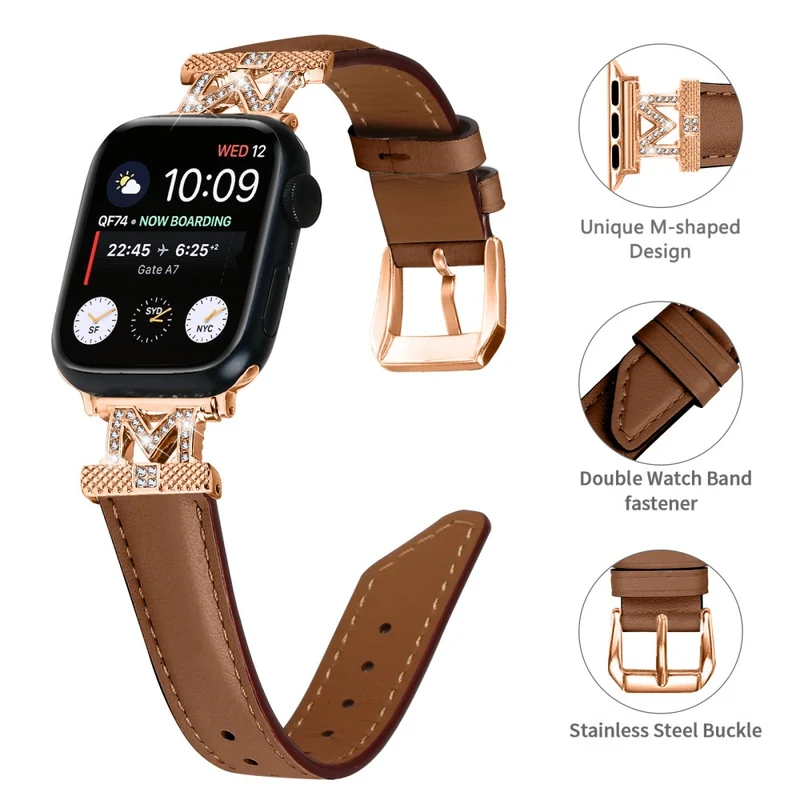 Rose Gold Buckle Strap Apple Watch Universal 41mm/40mm/38mm Watch Band