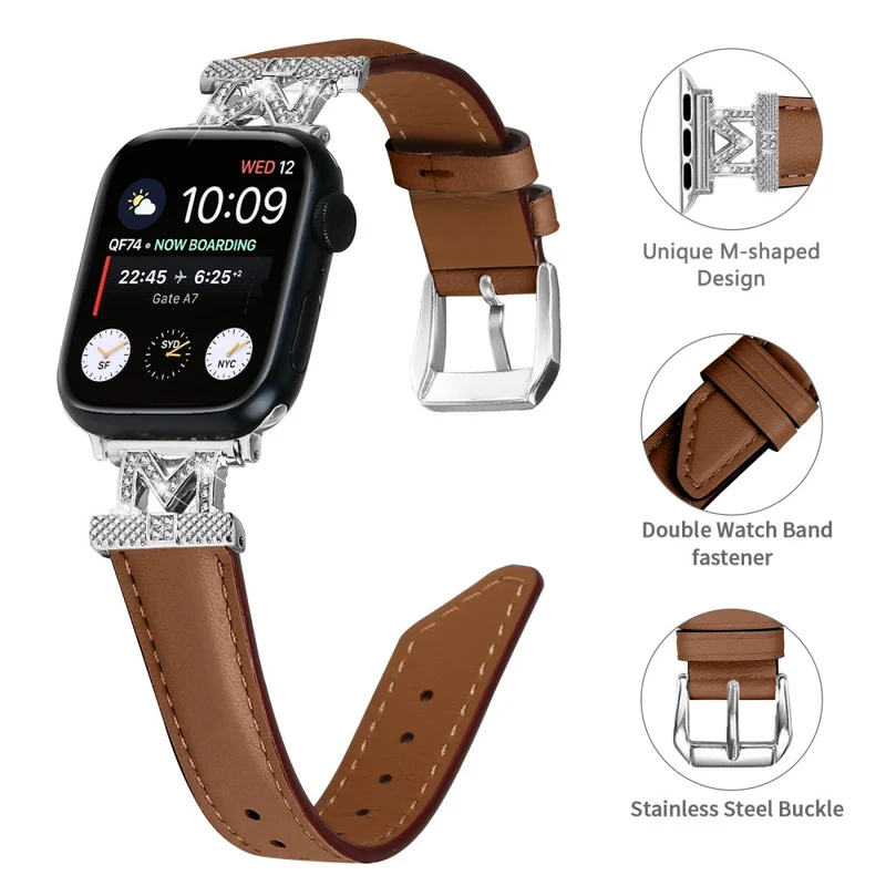 Watch Strap Apple Watch Universal 49mm/45mm/42mm Watchband with Silver Buckle