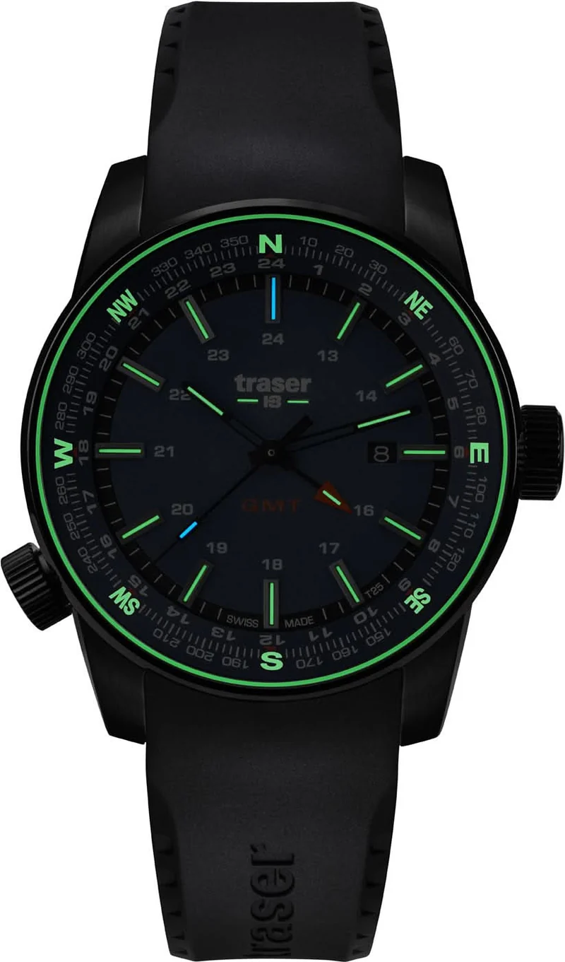 Traser P68 Pathfinder GMT 109743 Herrenuhr • Trigalight H3 • Swiss Made