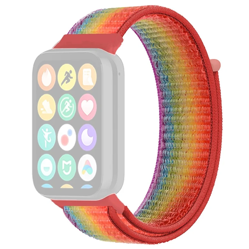 Xiaomi Smart Band 8 Pro / Redmi Watch 4 Nylon Loop Watch Band Breathable Sport Strap - Rainbow