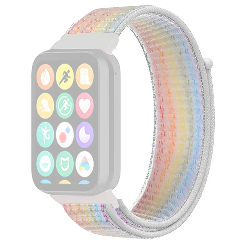 Xiaomi Smart Band 8 Pro / Redmi Watch 4 Nylon Loop Watch Band Breathable Sport Strap - Rainbow