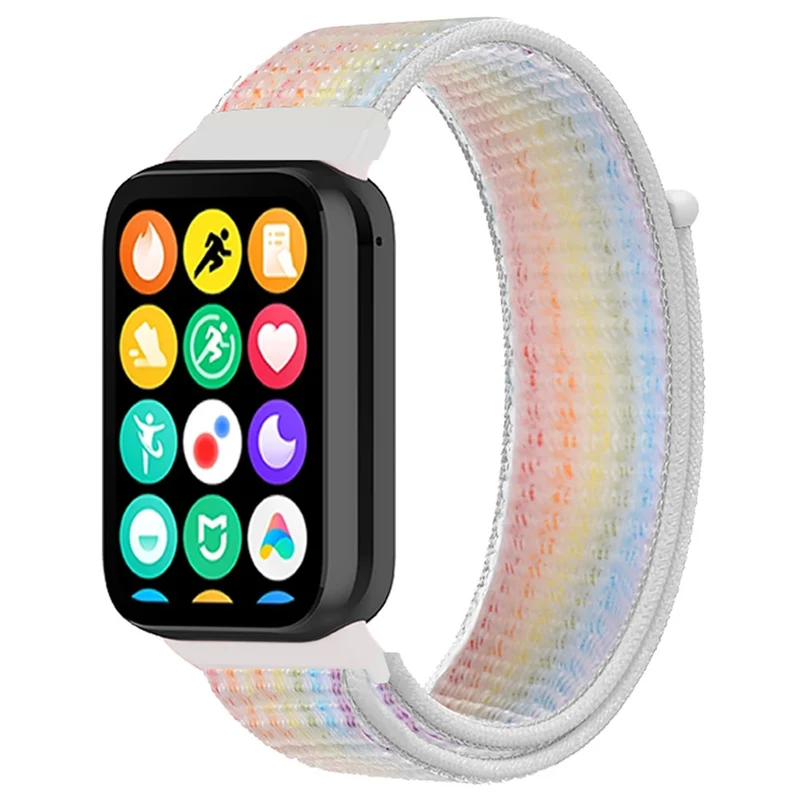 Xiaomi Smart Band 8 Pro / Redmi Watch 4 Nylon Loop Watch Band Breathable Sport Strap - Rainbow