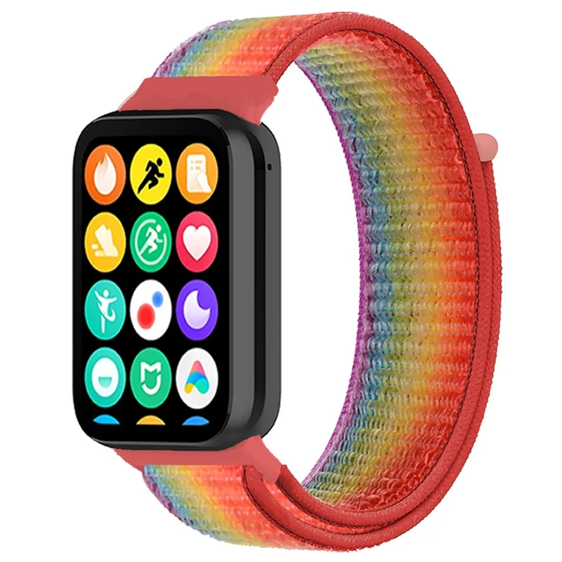 Xiaomi Smart Band 8 Pro / Redmi Watch 4 Nylon Loop Watch Band Breathable Sport Strap - Rainbow