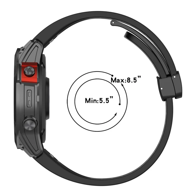 20mm multi-hole style silicone strap with buckle for Garmin Watch